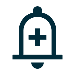 Icono de alertas de campana con signo más