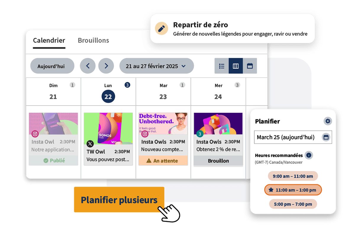 tableau de bord de publication hootsuite